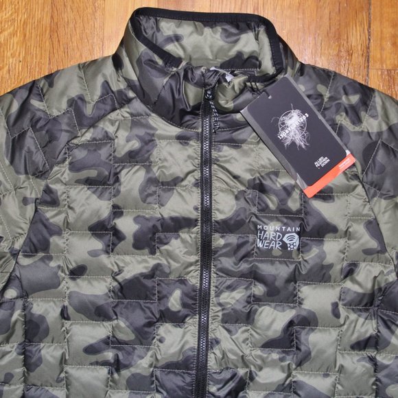 Mountain Hardwear Summiter Down Jacket Mens S Light Army Camo - Picture 2 of 5